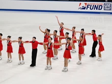 Shooting Stars Preliminary connected in straight lines across the ice